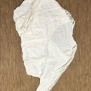 Free People Cream Crochet-Trim Peasant Blouse